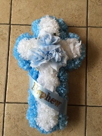 Cross with Name Ribbon
