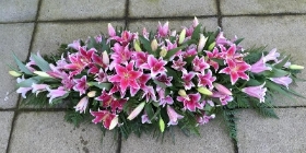 Pink lily Casket Spray