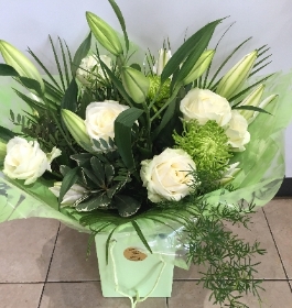 White lily and rose bouquet
