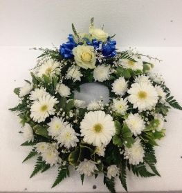 White and Blue Wreath